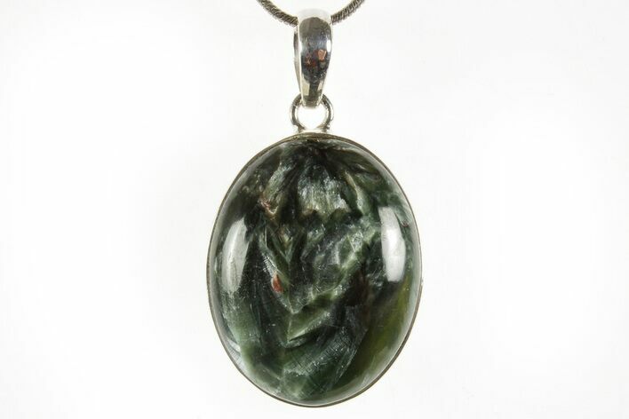 Polished Seraphinite Pendant (Necklace) - Sterling Silver #369899